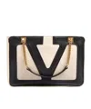 Valentino Garavani Garavani Viva Superstar Medium Nappa Leather Shopping Bag Woman Butter/black Uni In Black