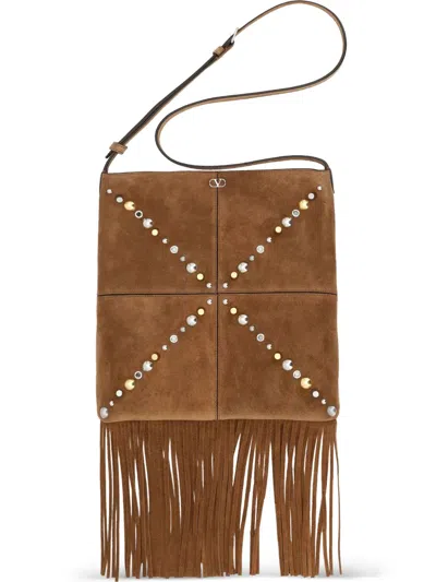 Valentino Garavani Small Nellcôte Cross Body Bag In Brown