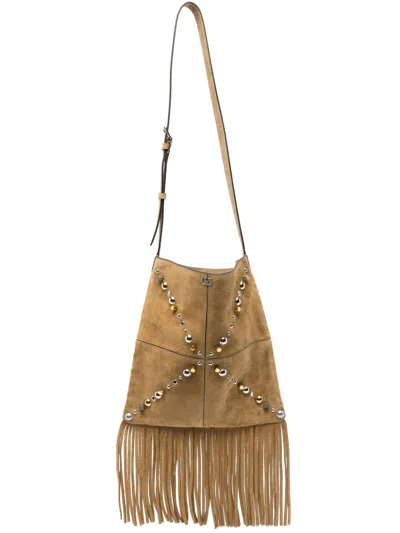 Valentino Garavani Small Nellcote Shoulder Bag In Braun
