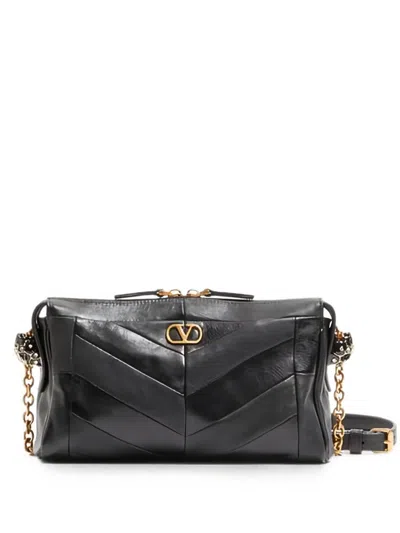 Valentino Garavani Small Panthea Shoulder Bag In Black
