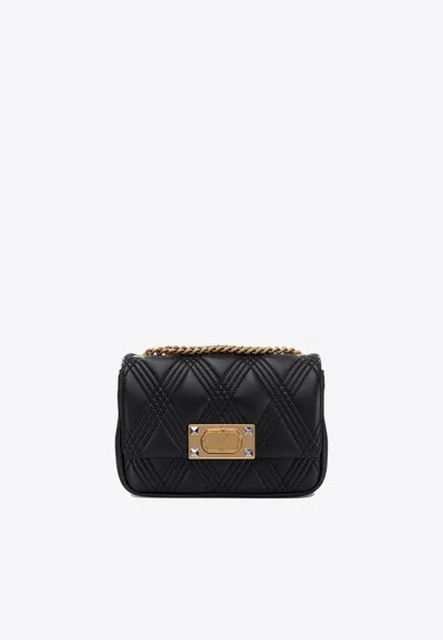 Valentino Garavani Small Quiltie 67 Nappa Leather Shoulder Bag In Black