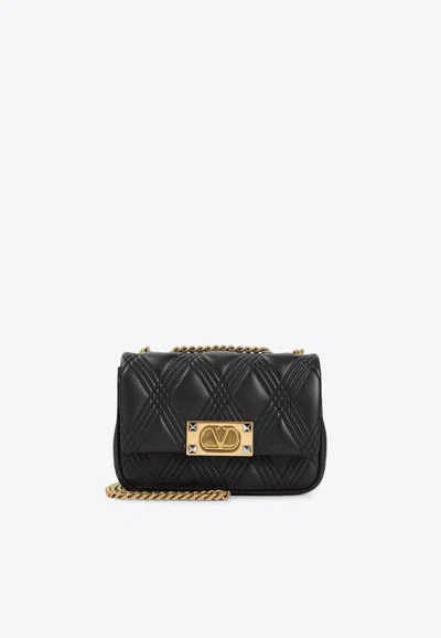 Valentino Garavani Small Quiltie 67 Shoulder Bag In Black