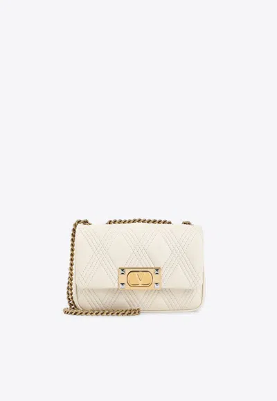 Valentino Garavani Valentino Quilted Nappa Leather Shoulder Bag In Neutrals
