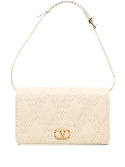 Valentino Garavani Small Quiltie 67 Shoulder Bag In Neutral