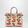 Valentino Antibes Small Leather-trimmed Embroidered Raffia Tote