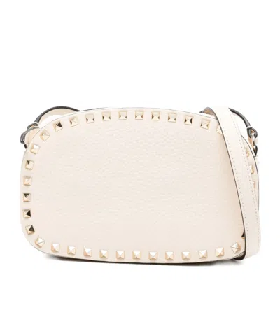Valentino Garavani Rivet Shoulder Bag In White