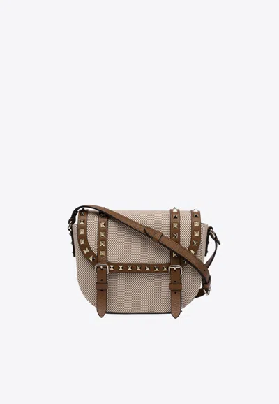 Valentino Garavani Small Rockstud Canvas Crossbody Bag