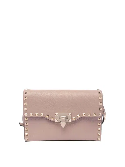 Valentino Garavani Small Rockstud Crossbody Bag In Color Carne Y Neutral