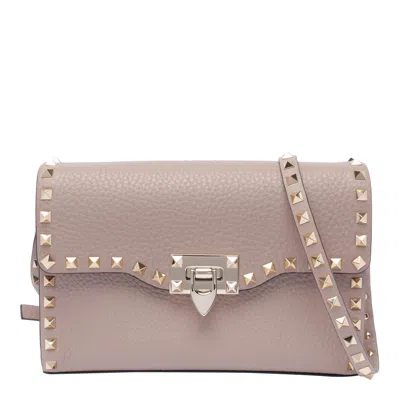 Valentino Garavani Rockstud Piccola Leather Crossbody Bag In Pink