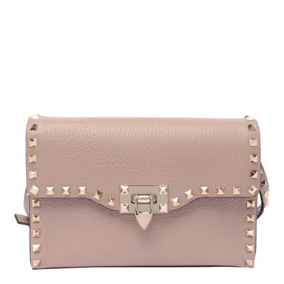 Valentino Garavani Rockstud Piccola Leather Crossbody Bag In Pink
