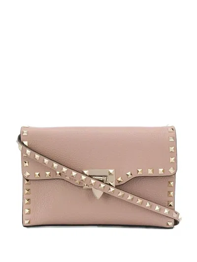 Valentino Garavani Small Rockstud Flap Crossbody Bag In Pink