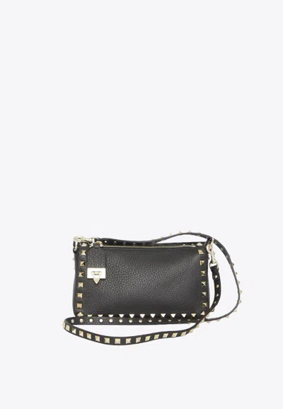 VALENTINO GARAVANI SMALL ROCKSTUD GRAINED LEATHER SHOULDER BAG