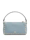 Valentino Small Rockstud Grained Shoulder Bag In Blue