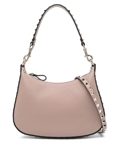 Valentino Garavani Rockstud-embellished Leather Shoulder Bag In Pink