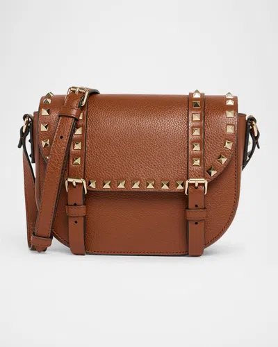 Valentino Garavani Small Rockstud Leather Saddle Crossbody Bag
