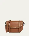 Valentino Rockstud Small Messenger Shoulder Bag In Brown