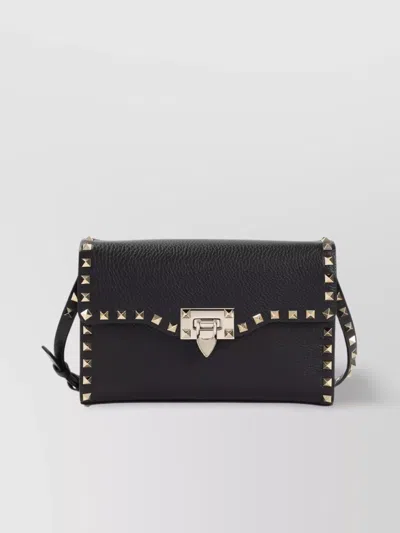VALENTINO GARAVANI SMALL ROCKSTUD LEATHER SHOULDER BAG