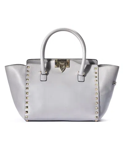 Valentino Garavani Valentino Small Rockstud Shopper In Gray In White