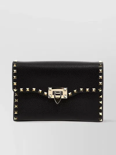 Valentino Garavani Rockstud Small Leather Shoulder Bag In Black