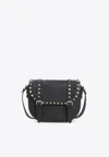 Valentino Small Rockstud Shoulder Bag In Black