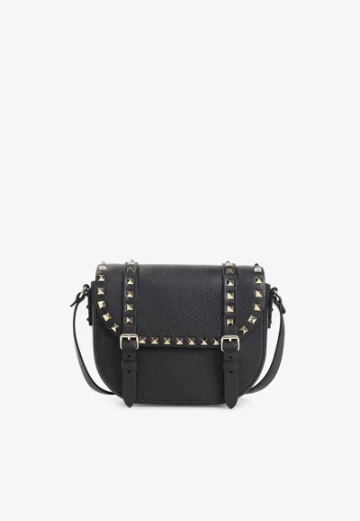 Valentino Garavani Small Rockstud Shoulder Bag In Black