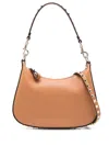 Valentino Brown Rockstud Small Shoulder Bag In Brown
