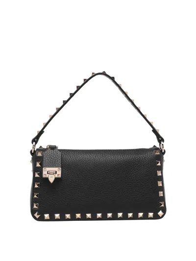 Valentino Garavani Small Rockstud Shoulder Bag In Black