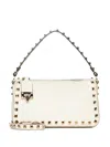 Valentino Garavani Rockstud Small Leather Shoulder Bag In Neutral