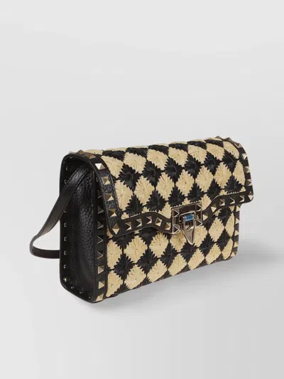 Valentino Garavani Small Rockstud Shoulder Bag With Check Motif
