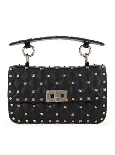 Valentino Garavani Small Rockstud Spike Bag In Matelassé Nappa In Black
