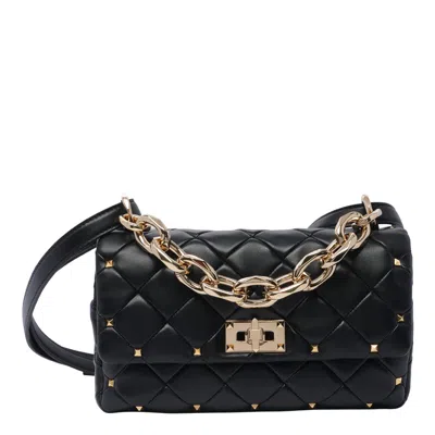 Valentino Garavani Rockstud Spike Small Leather Shoulder Bag In Black