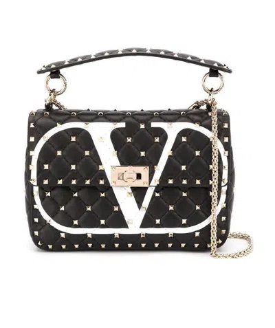 Valentino Garavani Small Rockstud Spike Shoulder Bag In Black