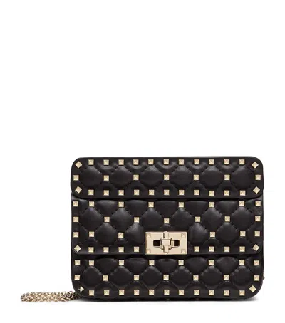 Valentino Garavani Small Rockstud Spike Top-handle Bag In Black