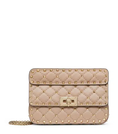 Valentino Garavani Small Rockstud Spike Top-handle Bag In Nude