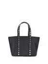 Valentino Garavani Black Leather Rockstud Totes In Black