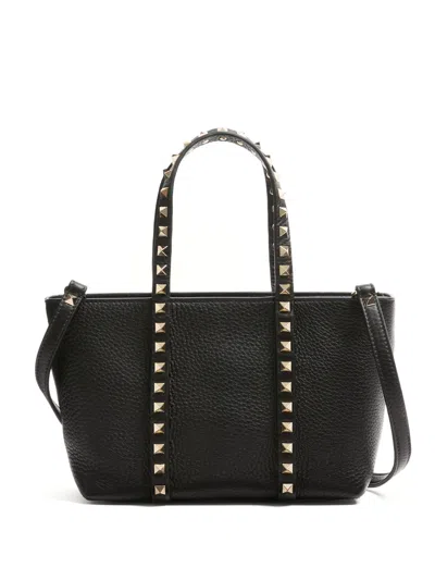 Valentino Garavani Small Rockstud Tote Bag In Black