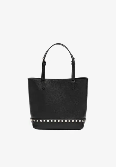 Valentino Garavani Small Rockstud Tote Bag In Black