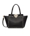 Valentino Small Rockstud Tote Bag In Black