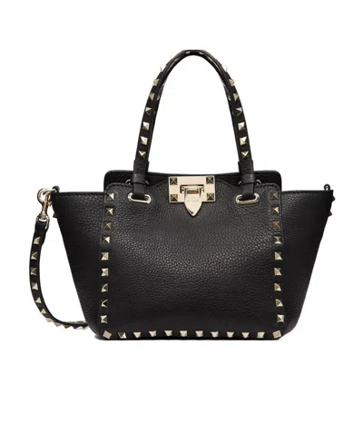 Valentino Garavani Small Rockstud Tote Bag In Black