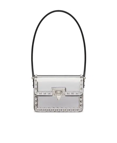 Valentino Garavani Small Rockstud23 Shoulder Bag In Gray