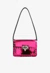 Valentino Small Rockstud23 Shoulder Bag In Mirror-effect Leather