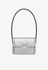 Valentino Small Rockstud23 Shoulder Bag In Mirror-effect Leather In Silver