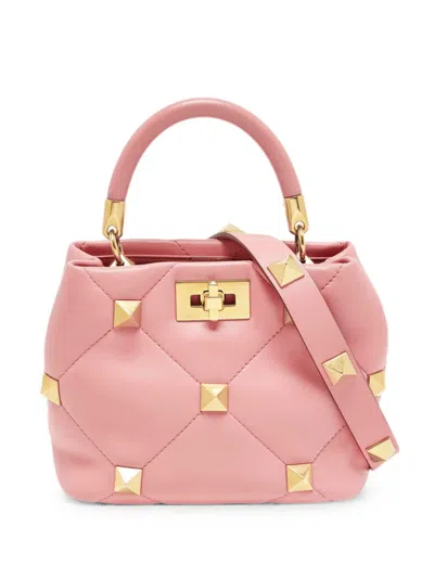 Pre-owned Valentino Garavani Small Roman Shoulder Bag In Pink