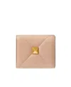 Valentino Small Roman Stud Wallet In Nude