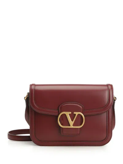 Valentino Garavani Small Shoulder Bag | 9to5 | Vit.semilucido T./a.brass Logo Shoulder Bags Red