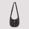Valentino Garavani Hoboho Hobo Bag In Chevron-patterned Nappa Leather With Studs In Black