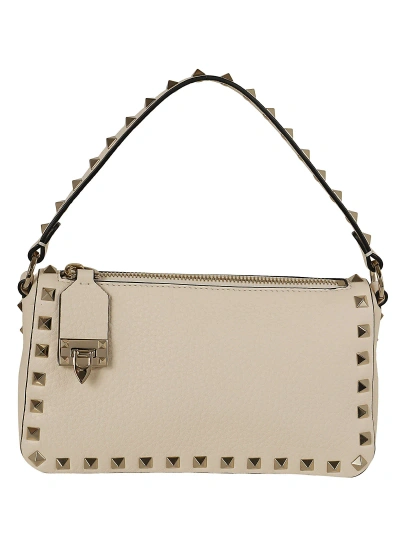 Valentino Garavani Small Shoulder Bag In Light Ivory