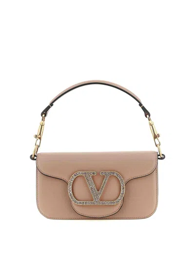 Valentino Garavani Small Shoulder Bag In Nude & Neutrals