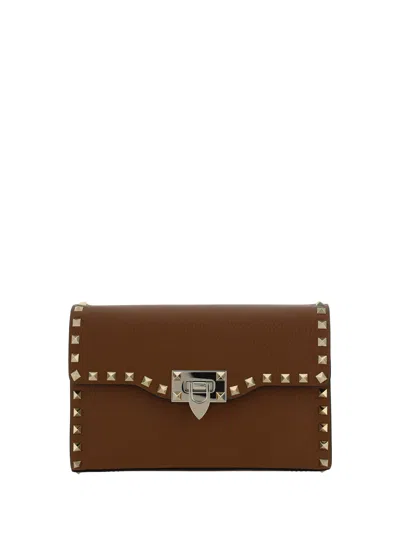 Valentino Garavani Small Shoulder Bag | Rockstud | Vit.st.a In Tobacco