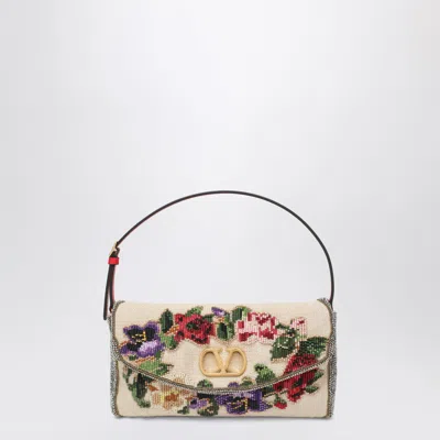 Valentino Garavani Small Shoulder Bag Vain Soft With Embroidery In Multi